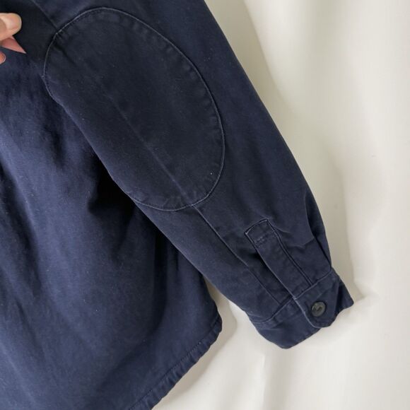 Jachs New York Mens L Sherpa Lined Shacket Canvas Shirt Jacket Navy Elbow Patch - Picture 6 of 10